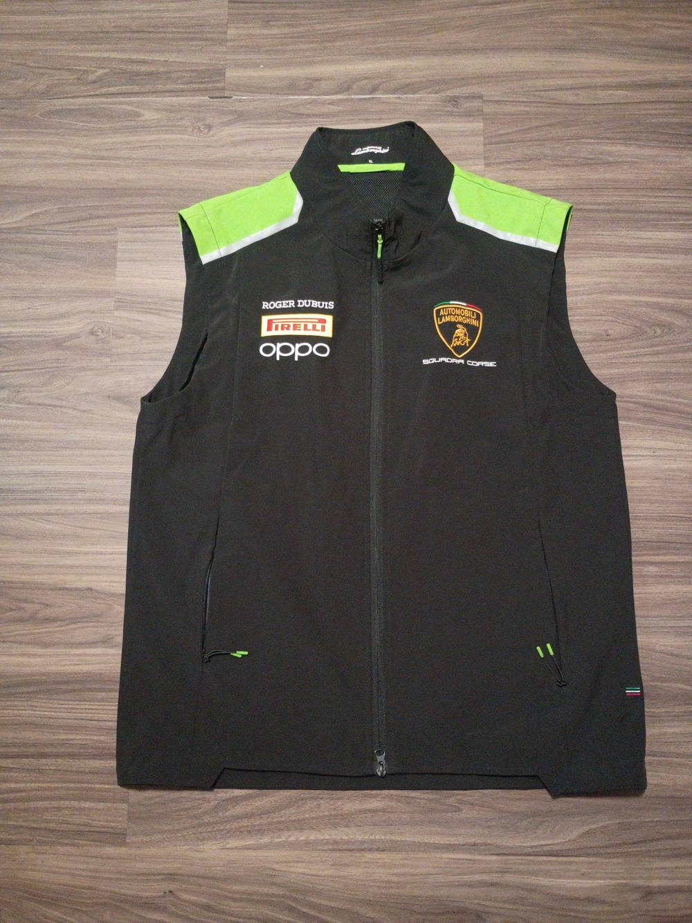 Automobile Lamborghini Squadra Corse Sz XLarge Mens Black Fully Embroidered Vest